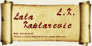 Lala Kaplarević vizit kartica